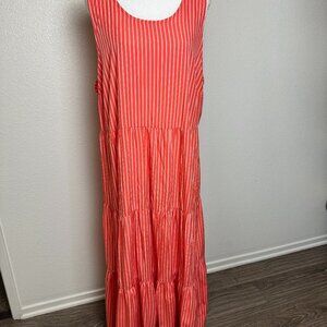 Size XXL- A New Day Women's Sleeveless Stripped Dress Ruffles NWT